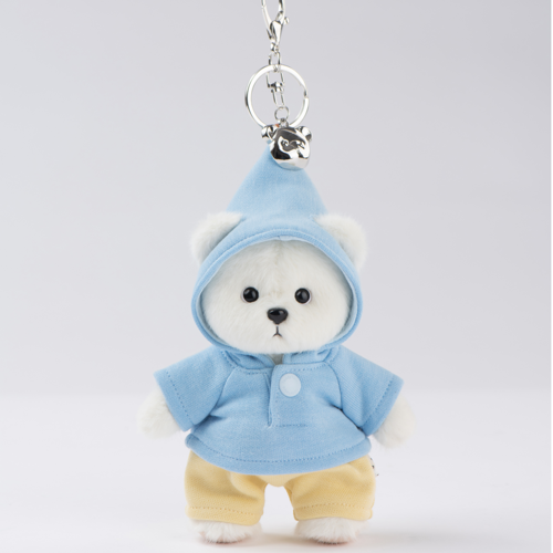 레나베어 시그니처 키링 화이트_Lina Bear Signiture Keyring White