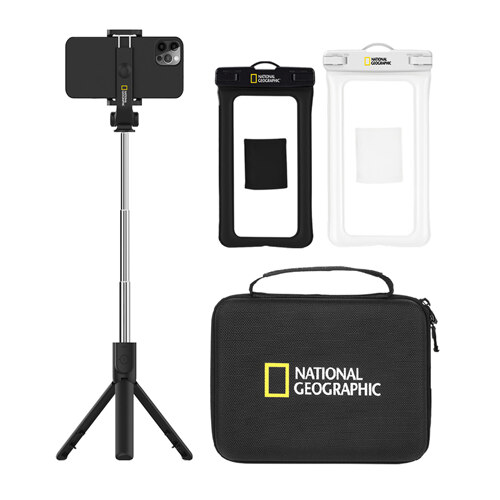 韩际新世界网上免税店-NATIONAL GEOGRAPHIC(ACC)-SMARTDEVICEACC-Travel set (multipurpose pouch + waterproof pack 2 + tripod selfie stick)