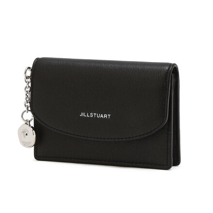 JAWA6E702BK Black Flower Charm 牛皮 Card/Name Case