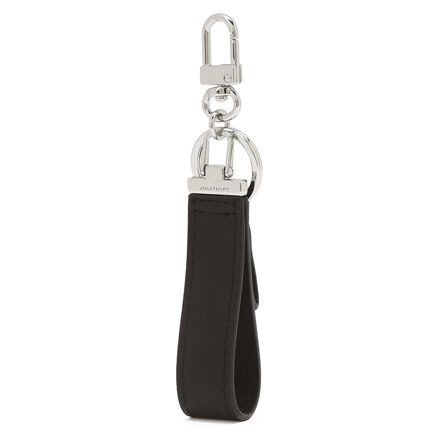 Black Embossed Logo Cowhide Key Holder