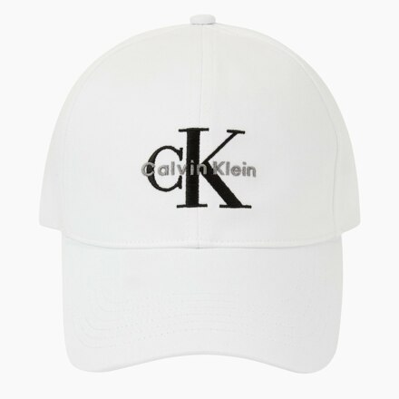 男女同款 CKJ Monogram Embroidery Ball Cap_BRIGHT WHITE_OS