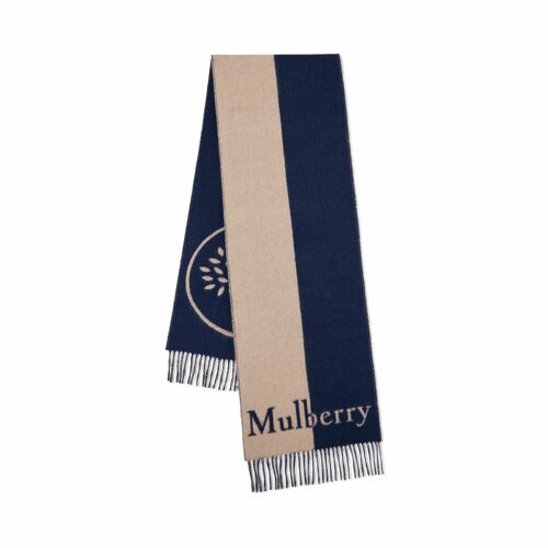 Reversible Mulberry Tree & Logo Scarf 30 x 180