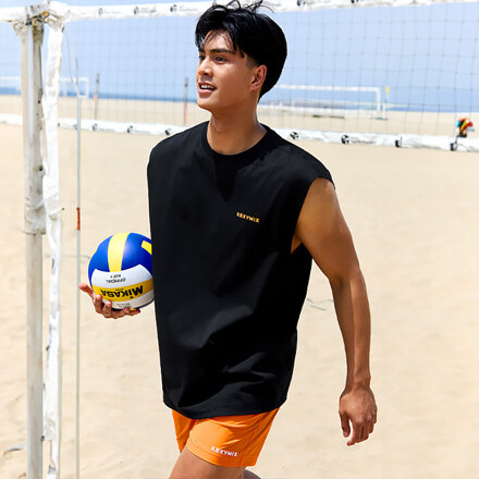 XSMWC01J2 릴랙싱 루즈핏 슬리브리스 수영복 블랙