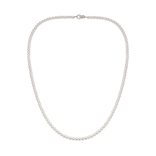 SILVER PEARL LONG NECKLACE (6MM)