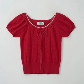 SKASHI RIBBON POINTED HALF KNIT RED FREE