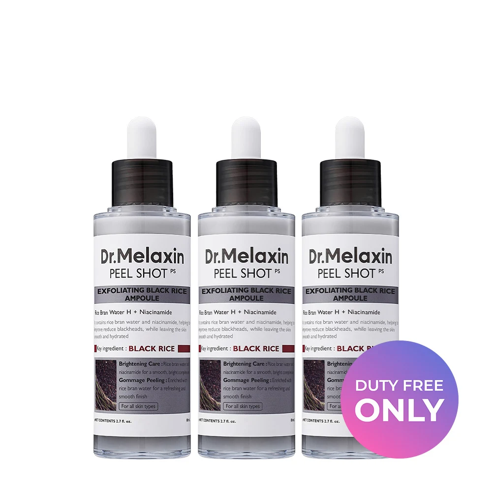 신세계인터넷면세점-닥터멜락신-FacialCare-필 샷 각질 케어 흑미 앰플 80ml 트리오
