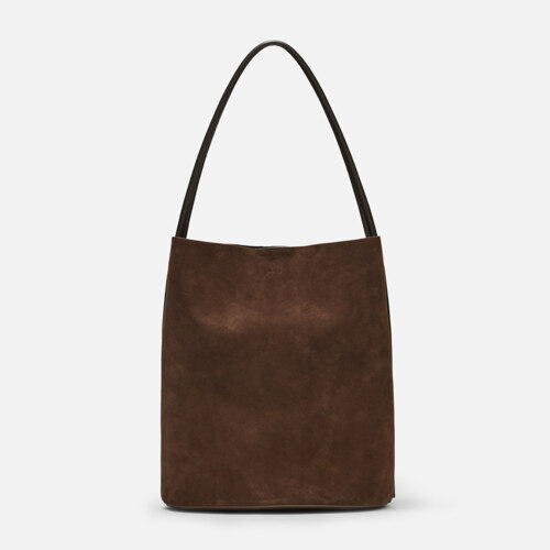 Large Mug shoulder bag Suede Chestnut