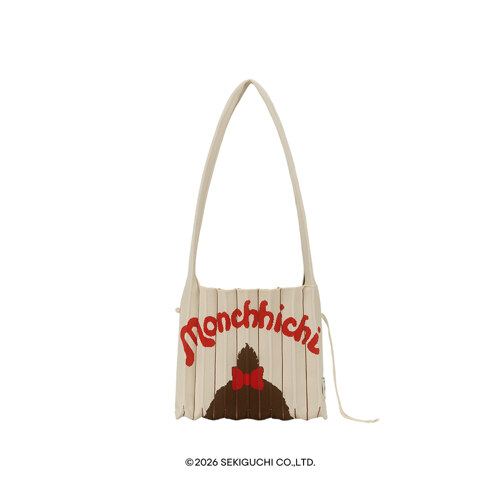 Lucky Pleats Knit Cross Body Monchhichi Girl Ivory