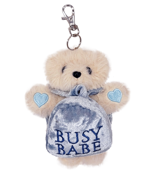 BUSY TEDDY BLUE KEYRING