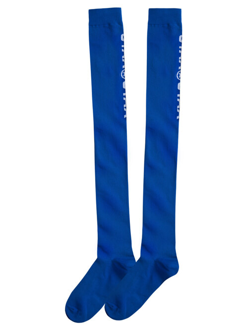 UTAA Double Logo Knee Socks : Blue