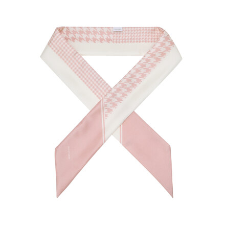 JASC6E520P1 Pink Houndstooth Long Scarf
