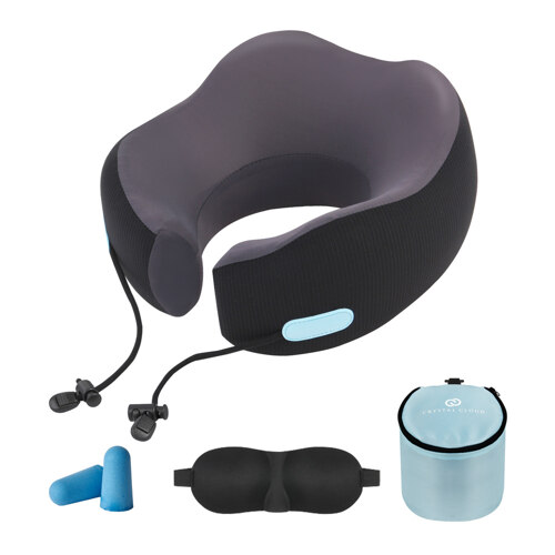 Crystal Cloud Premium Travel Memory Foam Neck Pillow Set （旅行颈枕套装）