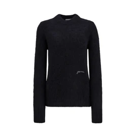 BRUSHED ALPACA O-NECK #BLACK