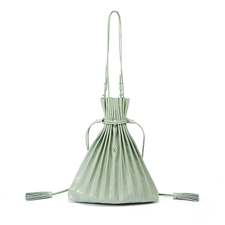 韩际新世界网上免税店-JOSEPH&STACEY-女士箱包-Lucky Pleats Shopper Crinkled Iceberg Green 购物包