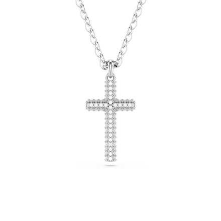 INSIGNE:PEND CROSS_FULL PAVE WHI/RHS