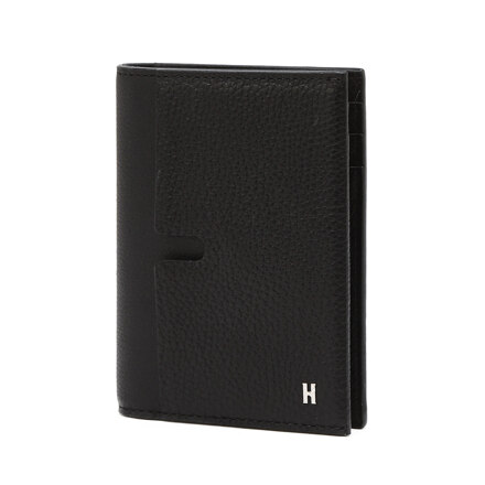 [H-Identity] Black Cowhide Medium Wallet 钱包
