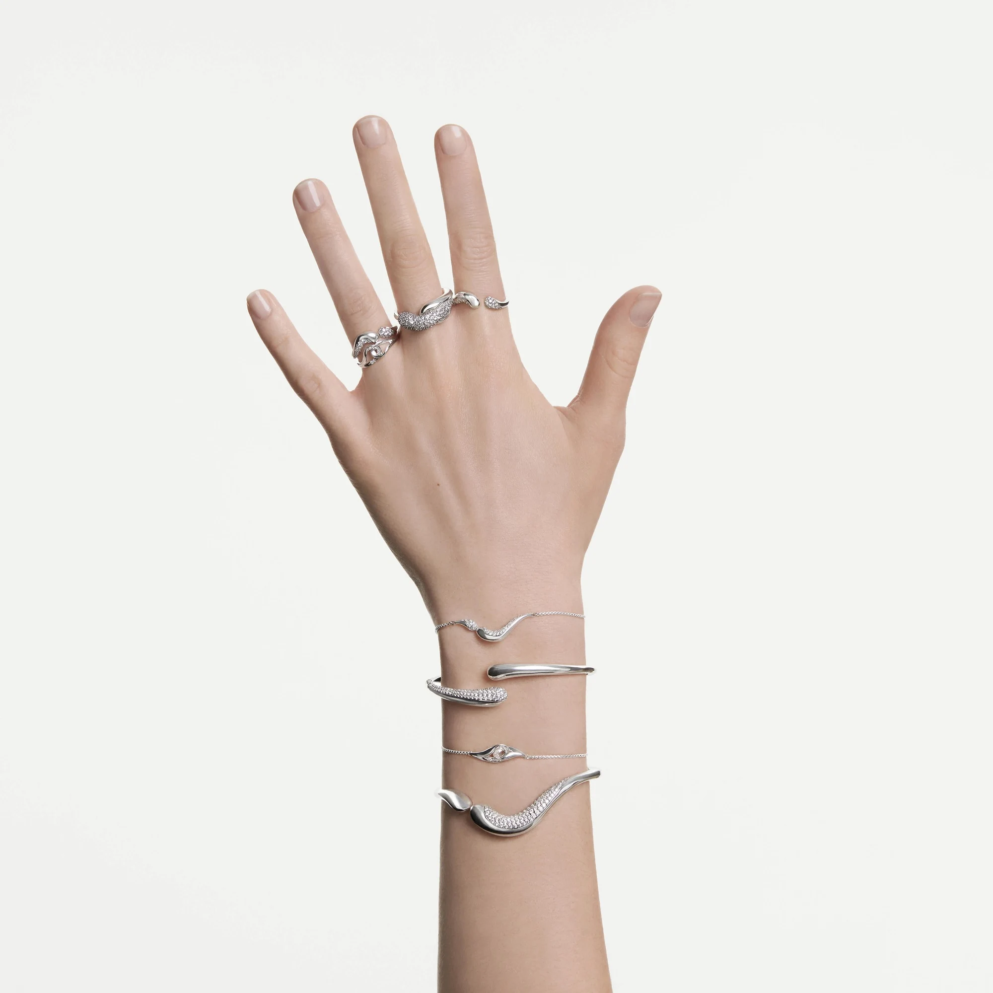 신세계인터넷면세점-스와로브스키-ring-Classica 오픈 링, 라운드 컷, 화이트, 스털링 실버