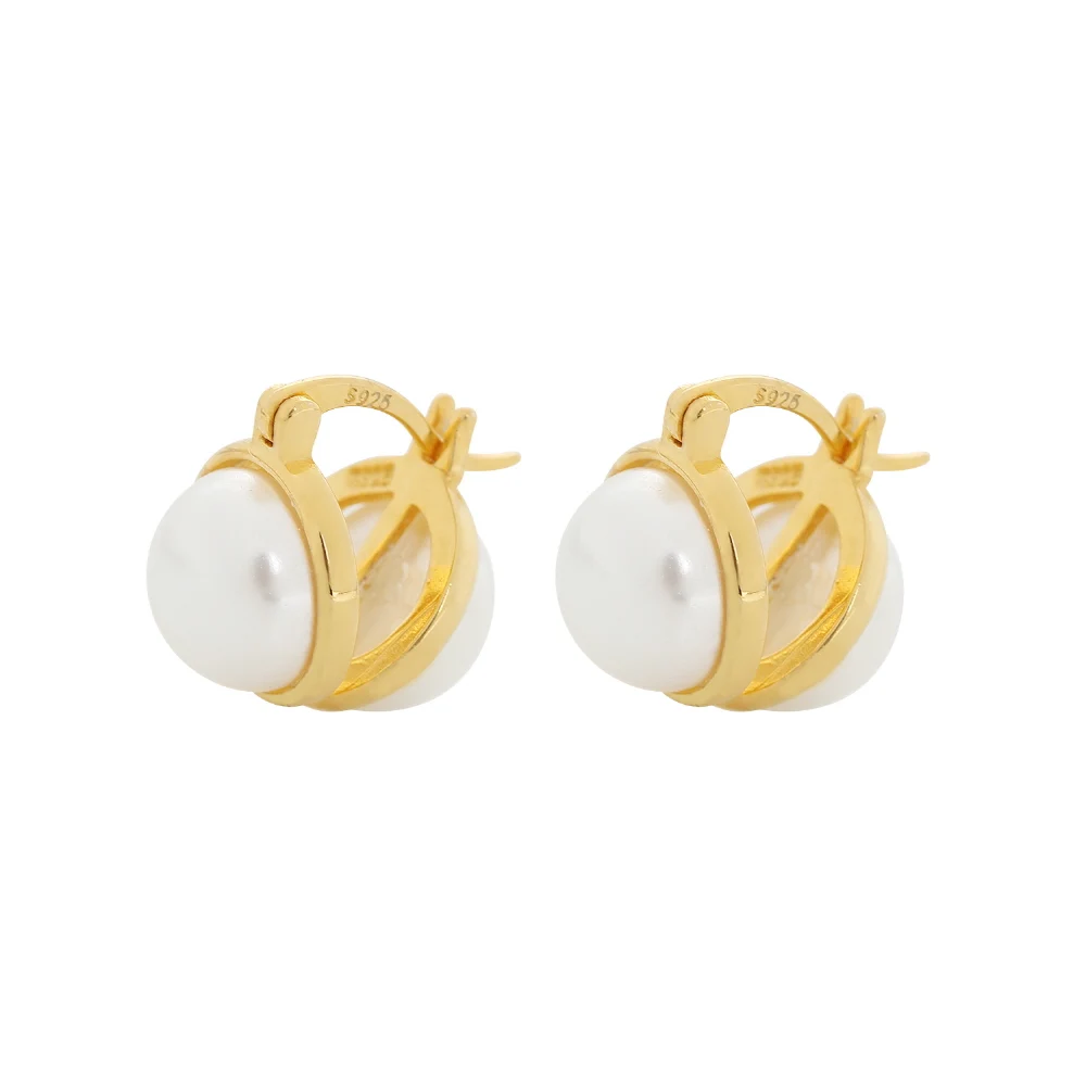 신세계인터넷면세점-챠미-earring-[엄지윤 착용] 18k gold plated button pearl-earring