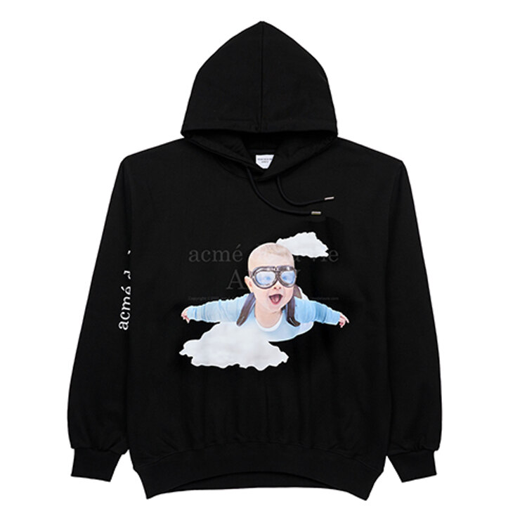 韩际新世界网上免税店-ACME DE LA VIE-服饰-BABY FACE SKYDIVING HOODIE BLACK