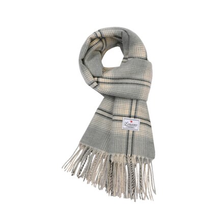 Muted Check Scarf (Gray)