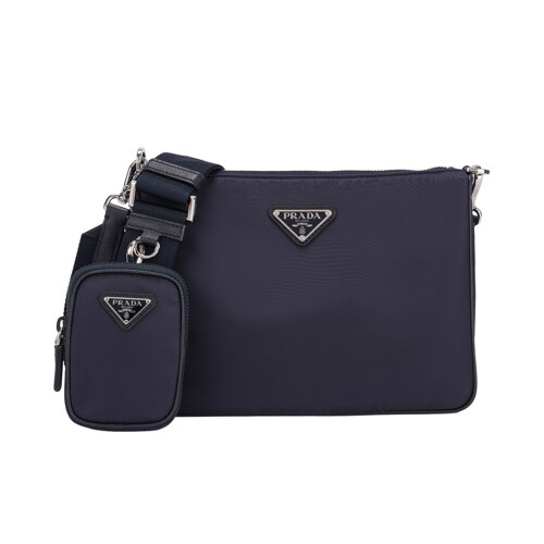 RE-NYLON AND SAFFIANO LEATHER SHOULDER BAG