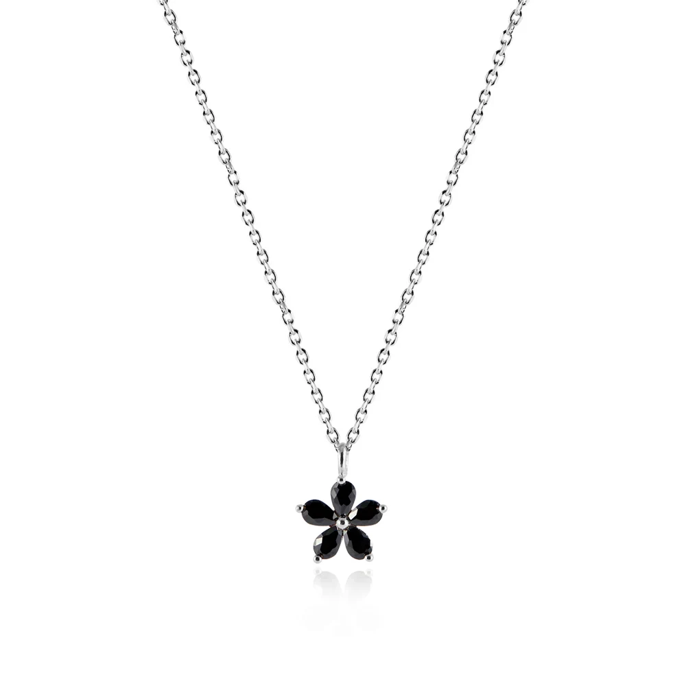 신세계인터넷면세점-쥬디앤폴-necklace-#실버/마레 블랙 크리스탈 플라워 목걸이