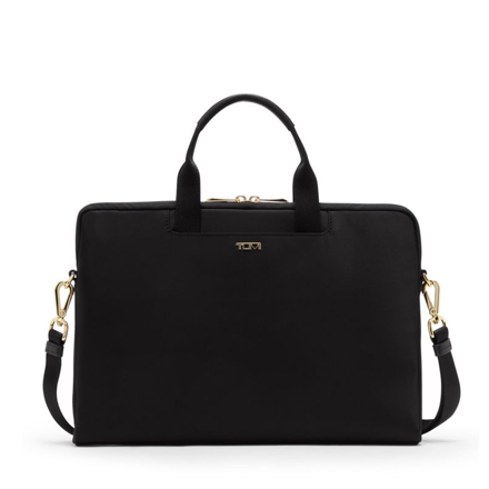 VOYAGEUR Dakota Laptop Crossbody Bag Black/Gold