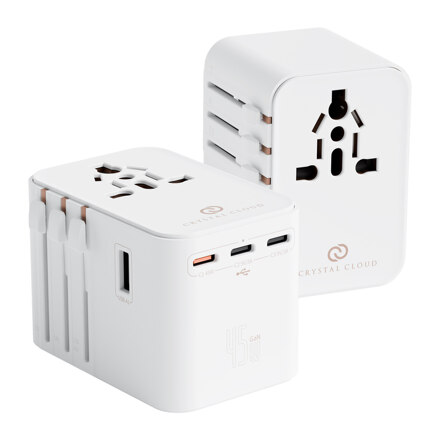 CrystalCloud 5 端口 PD 45W GaN 国际旅行多轴适配器 CC-309