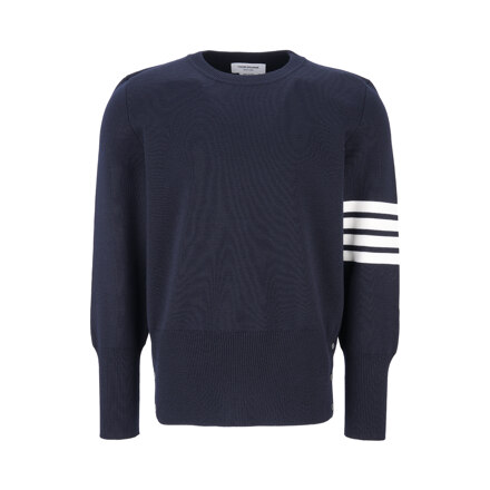 MILANO STITCH CREWNECK PULLOVER W/ 4 BAR IN FINE MERINO WOOL