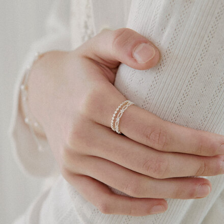 Lucent Twin Open Ring(FREE SIZE)