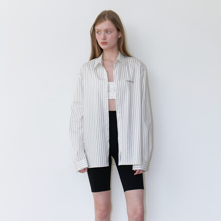 classic logo stripe shirts - cream