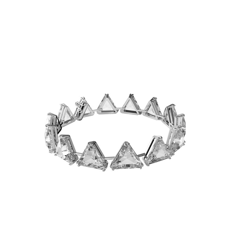 韩际新世界网上免税店-施华洛世奇-首饰-Ortyx bracelet, Triangle cut, White, Rhodium plated 手链