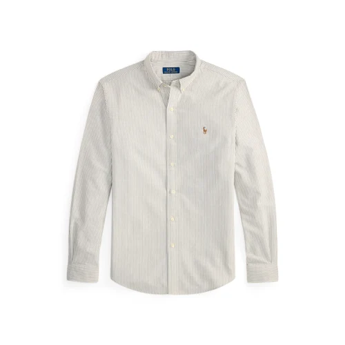 CUSTOM FIT STRIPED OXFORD SHIRT 衬衫_NUTMEG BROWN WHITE
