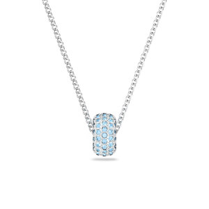 韩际新世界网上免税店-施华洛世奇-首饰-Stone pendant, Blue, Rhodium plated 项链