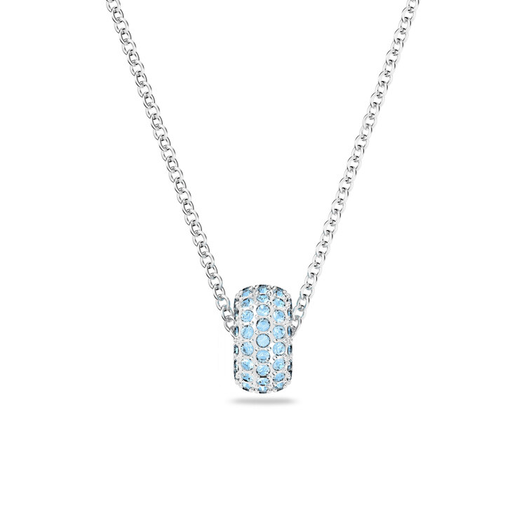 韩际新世界网上免税店-施华洛世奇-首饰-Stone pendant, Blue, Rhodium plated 项链