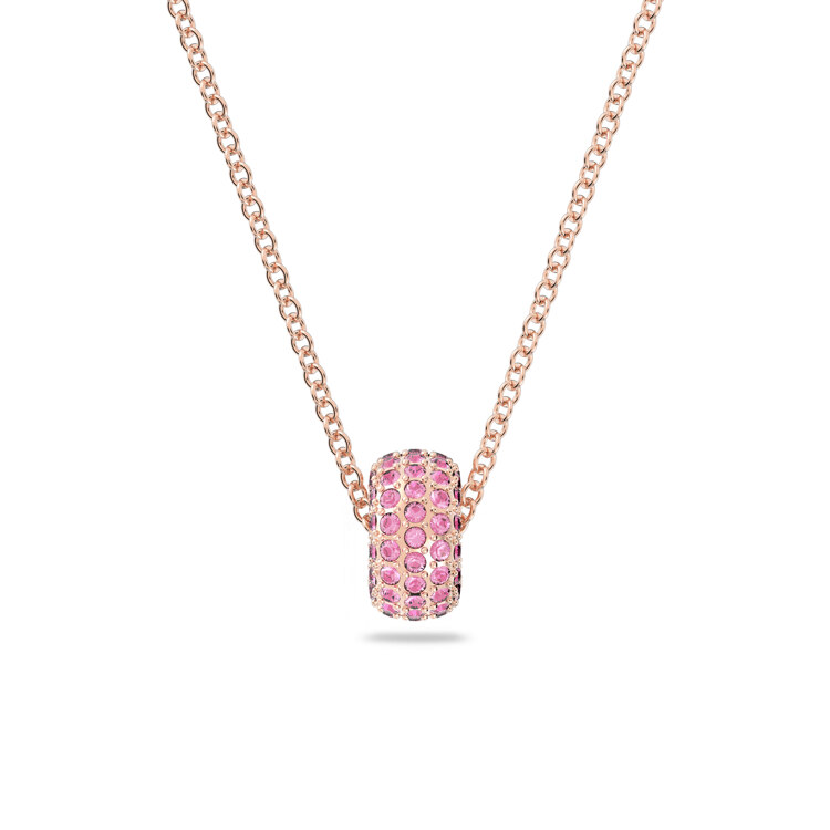 韩际新世界网上免税店-施华洛世奇-首饰-Stone pendant, Pink, Rose gold-tone plated 项链
