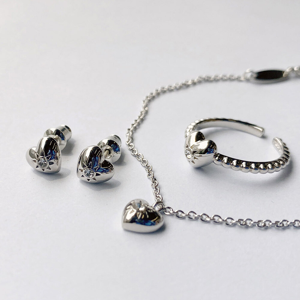 ★NOONOO FINGERS★ My Heart Necklace Heart Ribbon Necklace 项链- NOONOO FINGERS - | 韩际新世界免税店