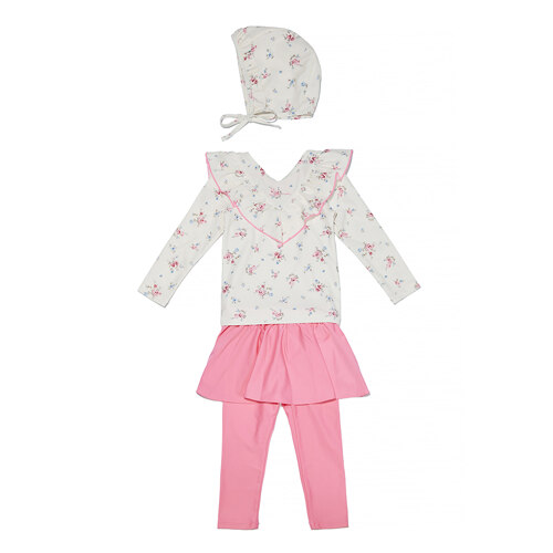 韩际新世界网上免税店-MINKMUI-BABIES-PK)FLOWER FRILL RASH GUARD 儿童泳衣