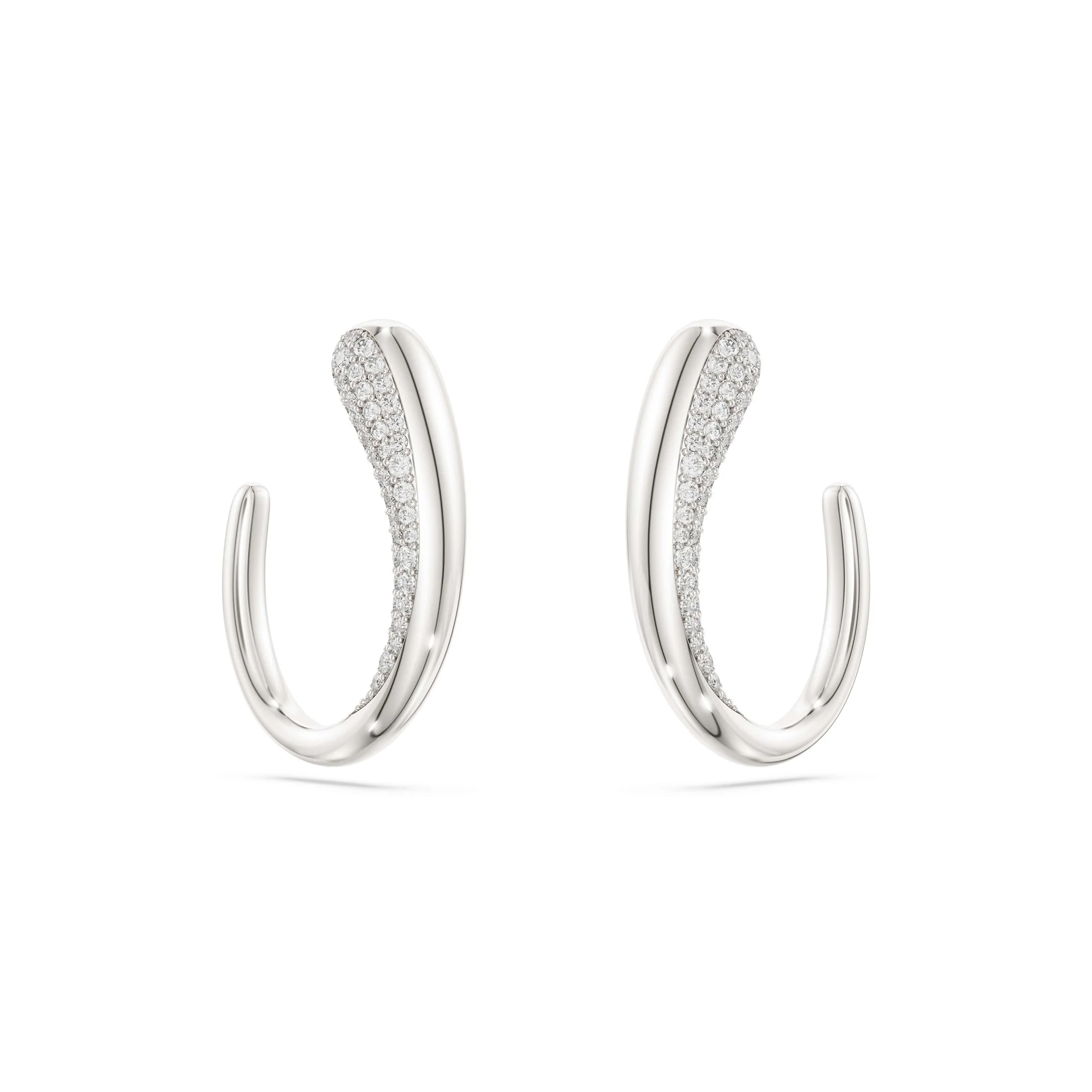 신세계인터넷면세점-스와로브스키-earring-Classica 후프 이어링, 라운드 컷, 화이트, 스털링 실버