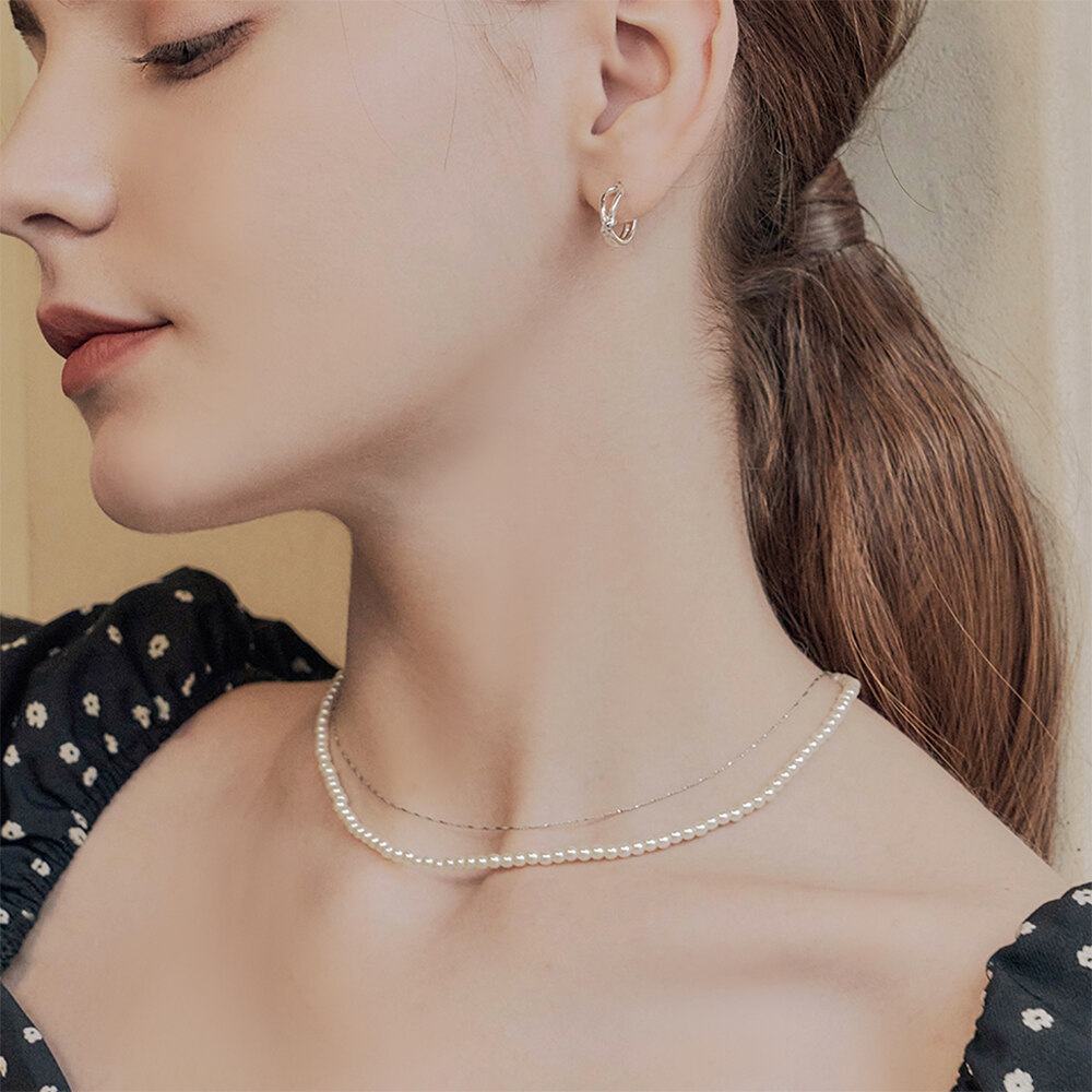 미연, 홍은채착용]gleam pearl necklace set - 앵브록스 - 시계