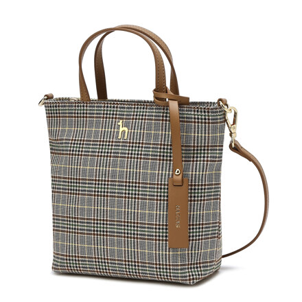 Brown Check Nylon Tote and Crossbody Bag (托特&斜挎包)