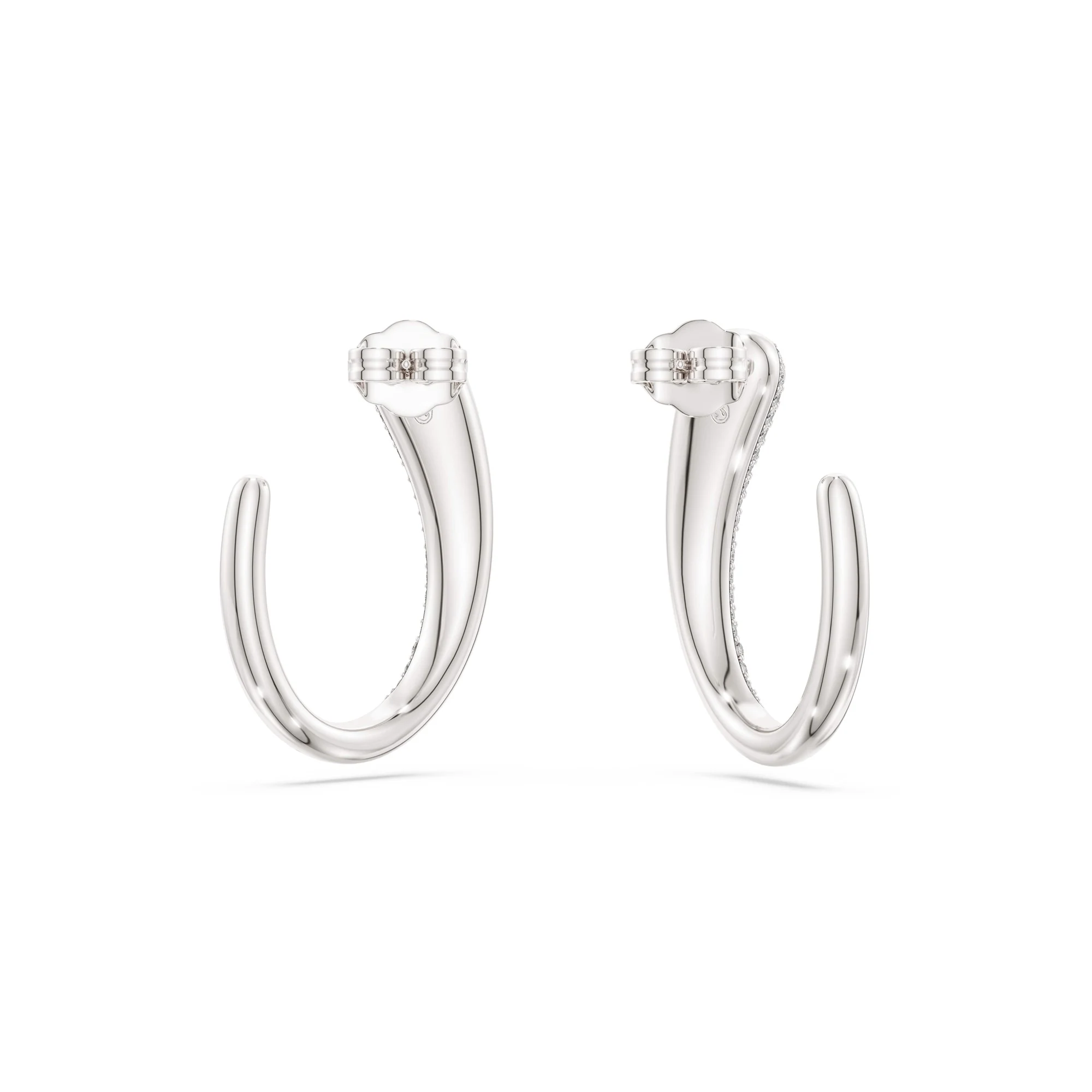 신세계인터넷면세점-스와로브스키-earring-Classica 후프 이어링, 라운드 컷, 화이트, 스털링 실버
