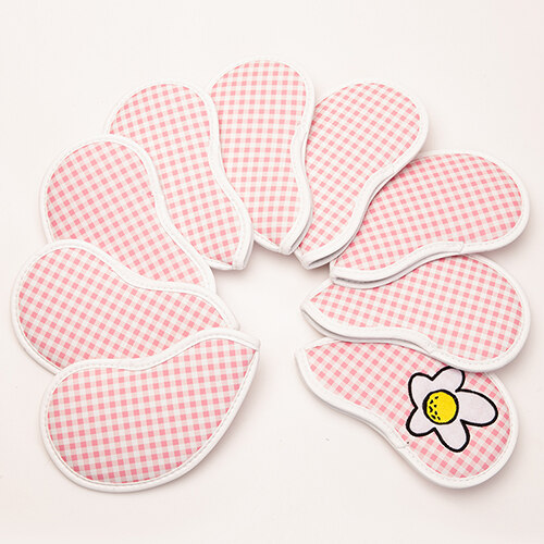 GINGHAM CHECK IRON COVER SET PINK