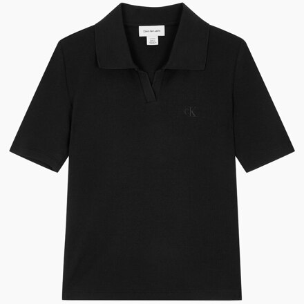 Women’s Slim Fit V-Neck Polo_BLACK