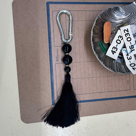Black Tessel & Glass Purse Hook [Black]