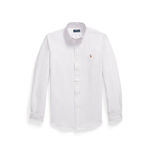 CUSTOM FIT STRIPED OXFORD SHIRT 衬衫_LIGHT LILAC
