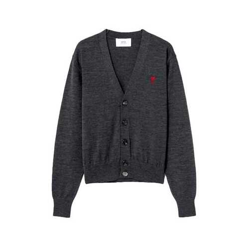 (UNISEX) CARDIGAN WITH ADC. HKC111.KN0025 (HEATHER GREY)