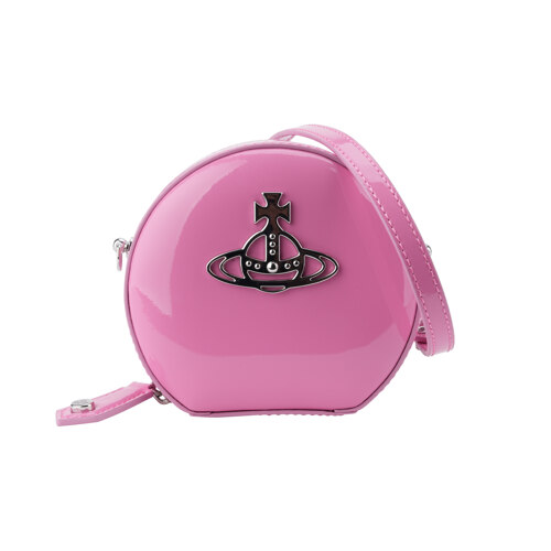 SHINY PATENT MINI ROUND CROSSBODY