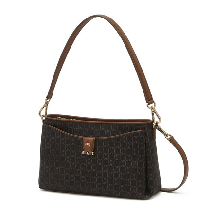 Saint Barnet Brown DD Pattern Leather Shoulder Bag 肩背包