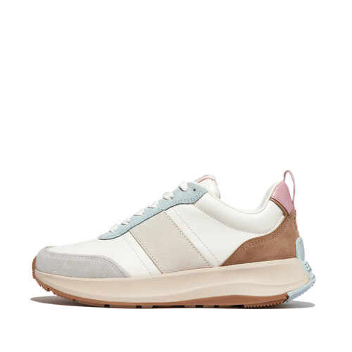 F-MODE FLOW SUEDE-MIX FLATFORM SNEAKERS Classic Tan Mix